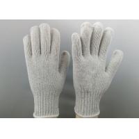 Quality Elastic Cuff Cotton String Knit Gloves , Cotton Work Gloves With Rubber Gripper for sale
