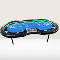 China Oval Shape Folding Poker Table With Table Top Custom Game Layout factory