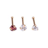 China Hot sale body jewelry wholesale stainless steel cz nose piercing factory