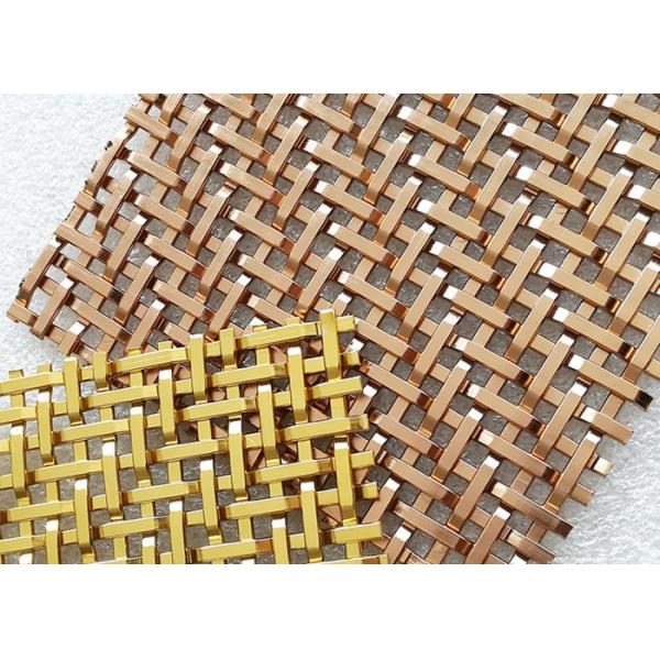 Quality 3.6mm PVD Decorative Metal Mesh Panels Plain Woven Stainless Steel for sale