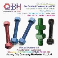 China QBH PTFE 1070 Red/Blue/Black/Green Coated 1/4-4 ASTM A193 B7 Threaded Rod Stud Bolt With A194-2H Heavy Hex Nut factory