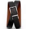 China Men Classical Formal Dress Reversible Leather Belt Black Brown Two Side Use Belt factory