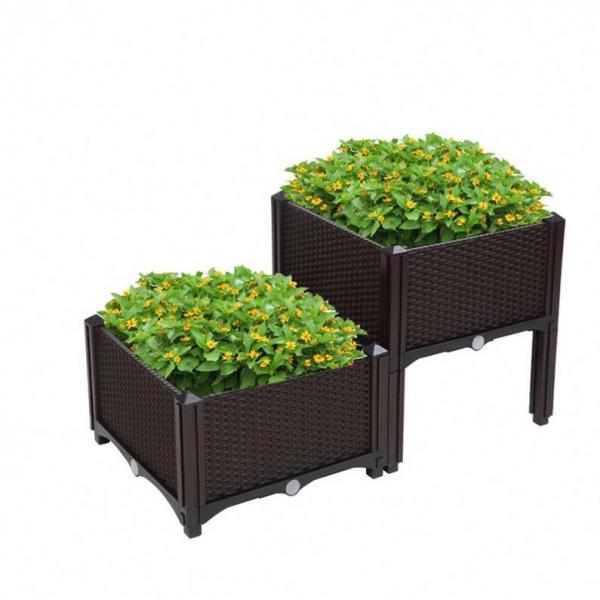 Quality 40cm Wide Plastic Elevated Garden Beds Plastic Vegetable Trough On Legs antirust for sale