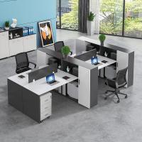 China Black and White Office Furniture Staff Table Office Desks Work station With Drawer factory