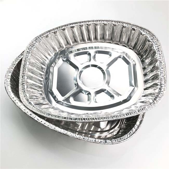 China Large Crown Oval Roaster Aluminum Foil Pan for Oven and Cooking factory