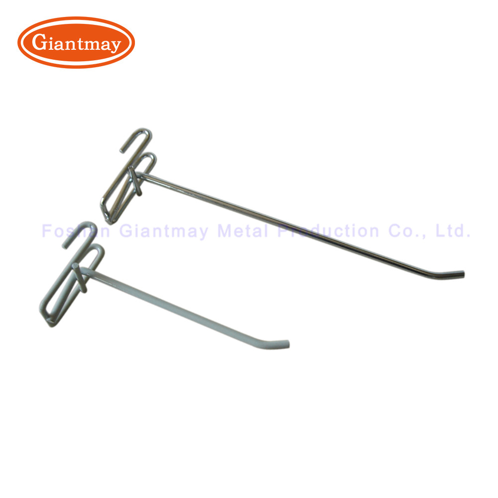 China Garage Wire Mesh Display Hook Metal Single Gridwall Hanging Panel Hooks factory