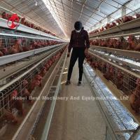 Quality A Type 3 Tier Poultry Layer Cage 3 rows For Poultry Farm Sandy for sale