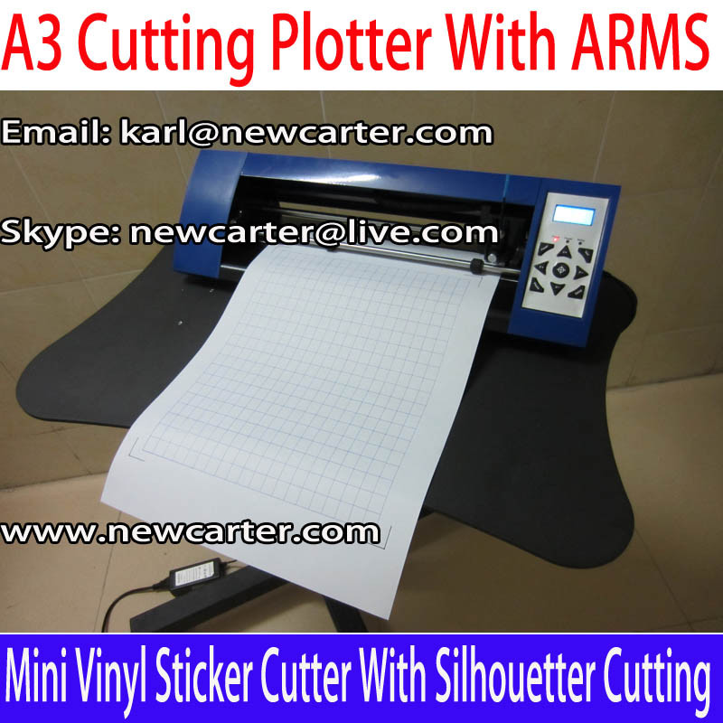China A3 Vinyl Cutter Plotter With ARMS 12'' Cutting Plotter With AAS Mini Vinyl Sign Cutter 330 factory