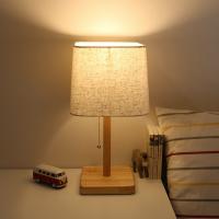 China Modern Wood Linen Bedside Minimalist Table Lamp wooden standing lamp(WH-MTB-27) factory