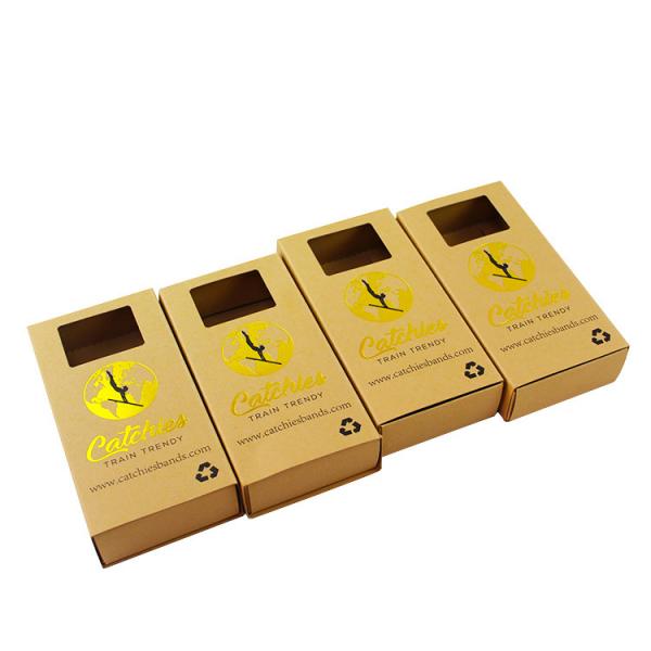 Quality Ecological Square Sliding Kraft Packaging Box With Windows for sale
