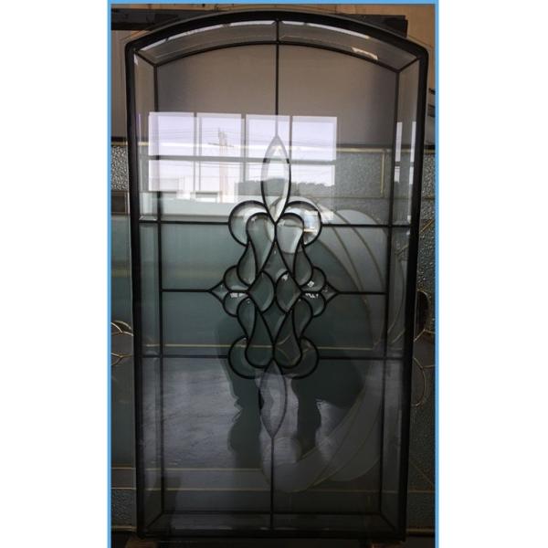 Quality Custom Size Decorative Door Inserts Glass Black Leaded Caming For Living Room for sale
