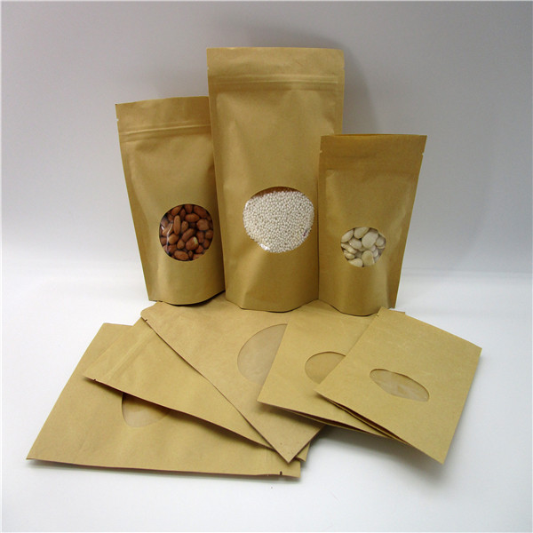 China Oval Shaped Customized Paper Bags / Rice Protein Powder Packaging Pouch factory
