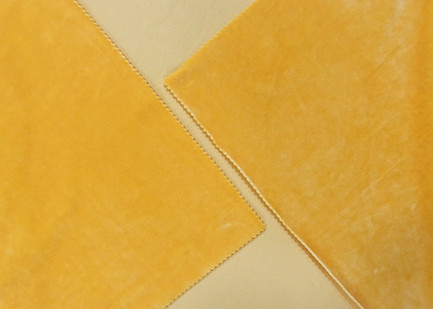 Quality Dark Yellow Velvet Fabric Material 280GSM 92% Polyester Microfiber Velvet for sale