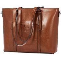 China Vintage Womens Leather Messenger Bag 15.6 Inch Laptop Tote Bag factory