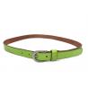 China Fashionable Green Leather Belt For Women With Pin Buckle 90-110cm factory
