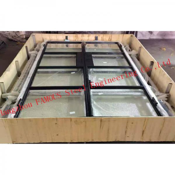 Quality Black Steel Frame Grill Toughened Glass Windows Doors Vintage Style for sale