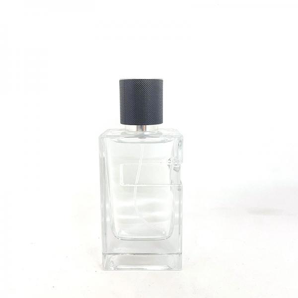 Quality Perfume Bottle Glass Square Thick Bottom Snap On Glass Bottle Spray Perfume Packaging for sale