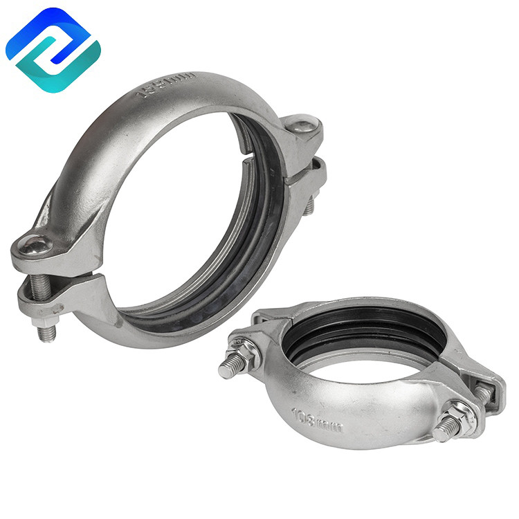 China Dn50 Stainless Steel Pipe Clamps Rigid Grooved Coupling Electroplating Matt Dn10 450psi for sale