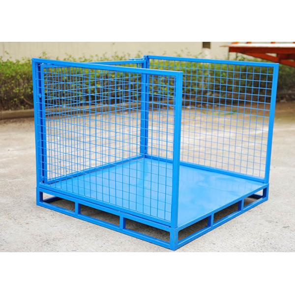 Quality Detachable Side Pallets Cage Stillage Crates With Wire Mesh Panel for sale