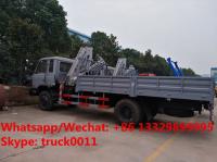 China customized dongfeng RHD 170hp 5T folded crane mounted on truck for sale, best price 5tons knuckle truck with crane factory