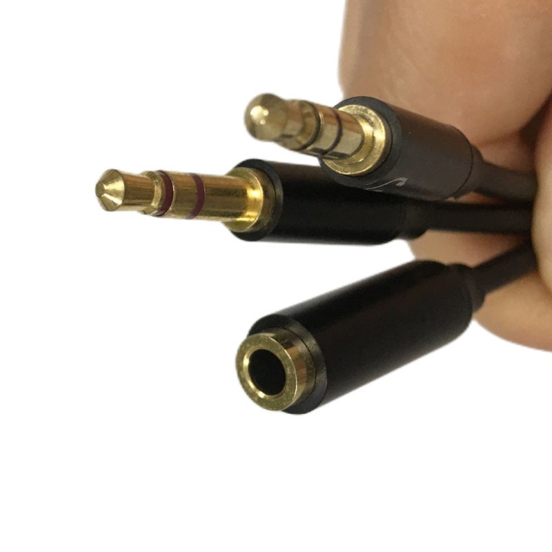 Audio Cable Headset Y Splitter Cable 3.5 mm 2 Male Mic Cable