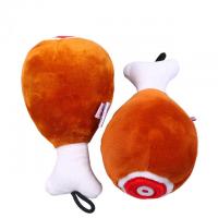 China Bite Resistant Drumstick Dog Toy Sound Plush Toy Teddy Toy factory