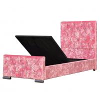 Quality Cute Children Upholstered Storage Platform Bed Frame Single Size With Crushed Velvet for sale