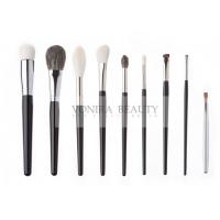 Quality Gorgeous Handmade Natural Animal Hair Makeup Brushes Luxe Glossy Black Handle for sale