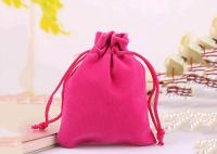 Buy cheap Durable Style Small Velvet Drawstring Bags Cotton Flap Soft Pink Colored from wholesalers