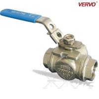 China DN20 Three Way Ball Valve 3/4 Inch 1000WOG NPT CF8M Floating Ball Valve 3 Way Stainless Steel Ball Valve Casting Steel for sale