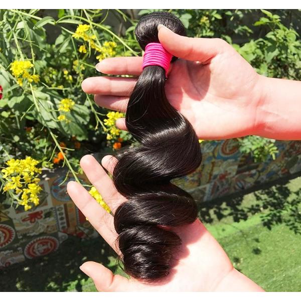 Quality Healthy 100% Malaysian Human Hair Weave Natural Black / Dark Brown From Young for sale