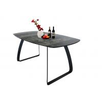 Quality Ceramic Fixed Dining Table , 1.6 Meter Tempered Glass Top Dining Table for sale