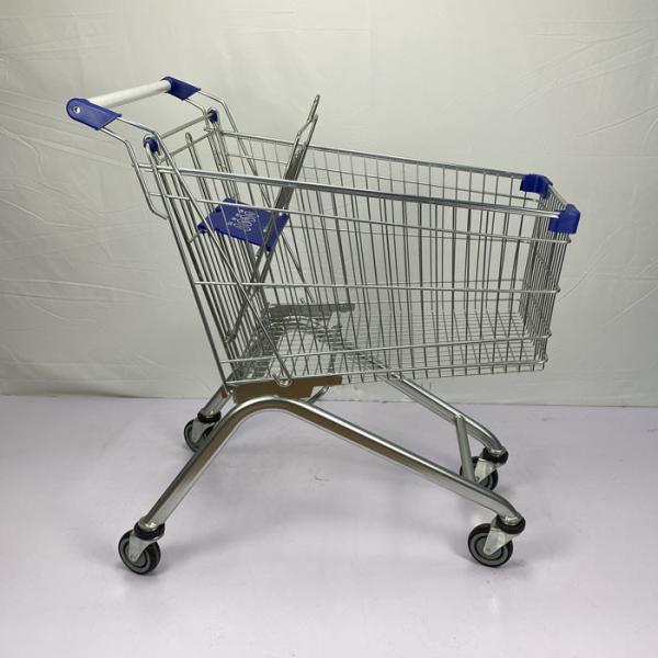 Quality Supermarket 125L Lightweight Shopping Trolley Cart With TPR Wheels for sale