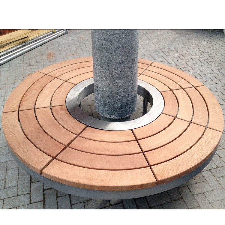 China Commercial Waiting Bench Tree Seat Outdoor Tree Around Benches Wooden Storage Bench Seat with Round Tree Bench factory