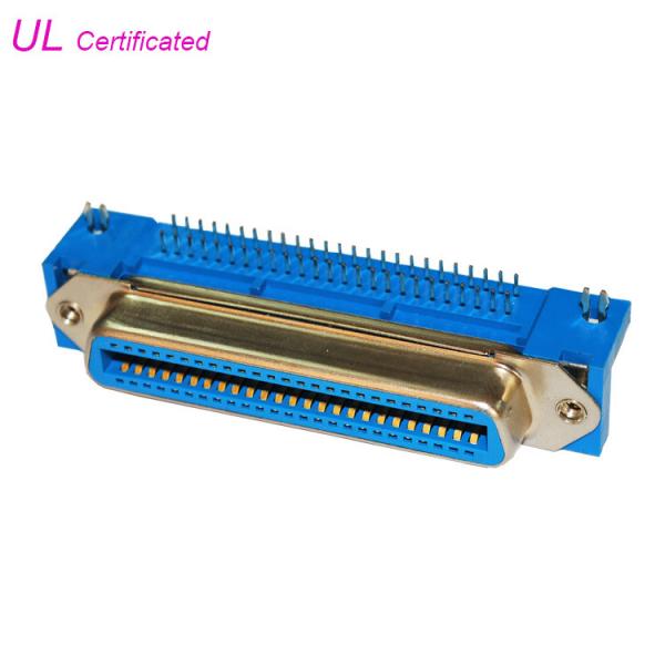 Quality PBT Female 50 Pin Centronics Connector right angle PCB Champ Connector 2.16mm pitch for sale