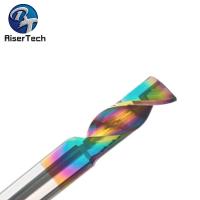 Quality Aluminum Copper Single Flute End Mill With Colorful DLC Coating 3mm-80mm Length for sale