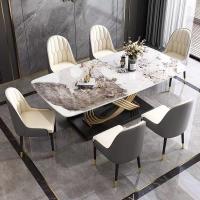Quality Stainless Steel Marble Square Dining Room Tables Height 0.78M for sale