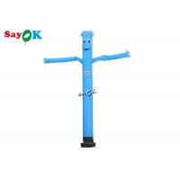 China Inflatable Wacky Waving Tube Man 5m Blue Single Leg Inflatable Air Dancer Wave Man With Blower factory