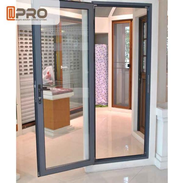 Quality Long Life Span Tempered Glass Door , Double Swing Modern Aluminium Doors shower door hinges types exterior hinges for sale