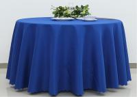 China Dark Blue Wedding Textile Round Linen Table Cloths , 90 / 108 Inch Round Tablecloth factory