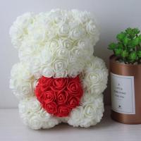 china Wholesale Preserved rose bear with heart popular size 25cm teddy bear of roses