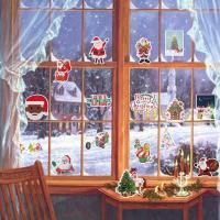 Quality Transparent PVC Snowman Window Stickers 0.1mm Merry Christmas Gift Stickers for sale
