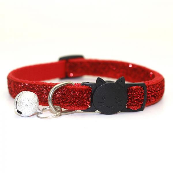 Quality Safety Buckle Cat Pet Training Collars Soft Velvet With Bell for sale