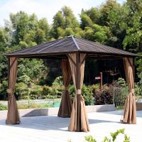 Quality 3x5m 5x3m Metal Roof Gazebo Outdoor Garden With Curtains And Mesh Cover for sale