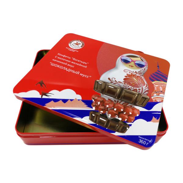 Quality OEM ODM Chocolate Tin Box Set Container 0.25mm Christmas Chocolate Tins for sale