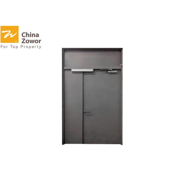 Quality Powder Coating Unequal Leaf Gal. Steel Fire Rated Exterior Doors/90 minute Insulated Fire Door for sale