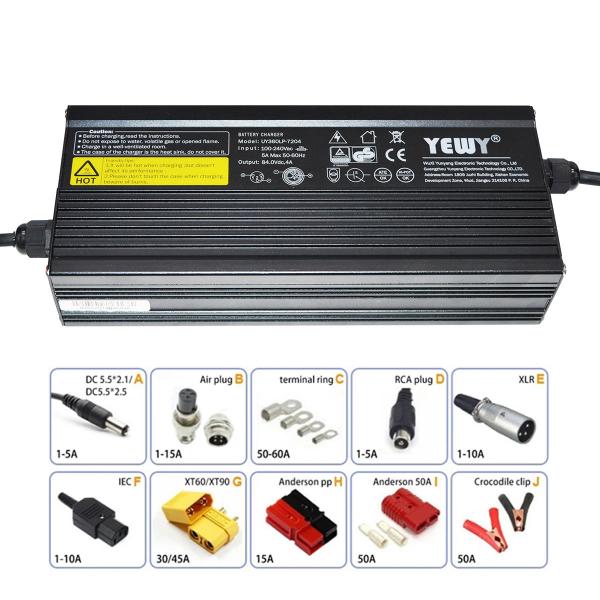 Quality 8A 36V Battery Charger For Electric Bike IP65 Waterproof Black for sale