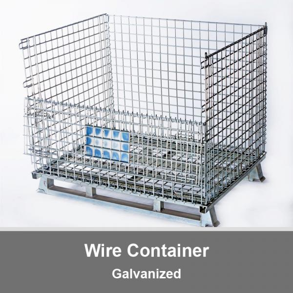 Quality Galvanized Wire Mesh Container Foldable Storage Cage Wire Container for sale
