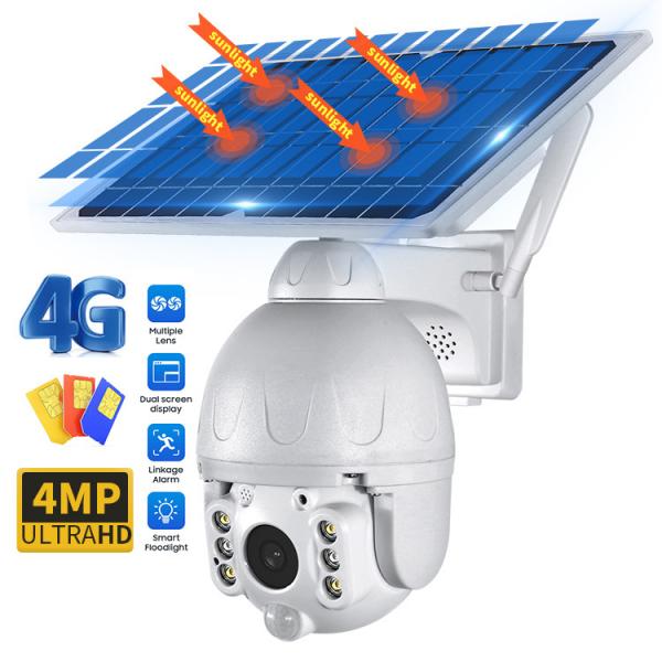 Quality 8W Solar Battery Powered 4G Solar Camera With Motion Detection Siren for sale
