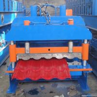 China Low Noise Glazed Plc Roof Tile Roll Forming Machine For Color Ppgi Steel for sale